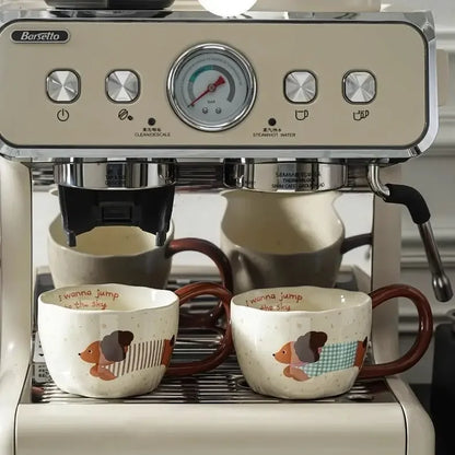 Sausage Puppy Breakfast Cute Ceramic Mug Creative Home Water Cup High Aesthetic Office Coffee Cup Milk Coffee Household Cup