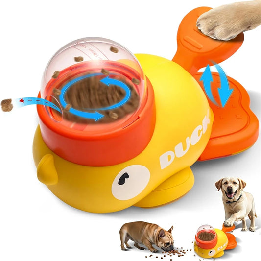 1PCS 2In1 Dog Cat Interactive  Treat Puzzle Toy  Slow Feeder Duck Shape  IQ Training Aid For Small Medium Pets Reduces Bloating