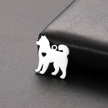 5 pieces/batch Cute Sausage Dog Wolf Pendant Stainless Steel DIY Earrings Bracelet Jewelry Fashion Jewelry Making