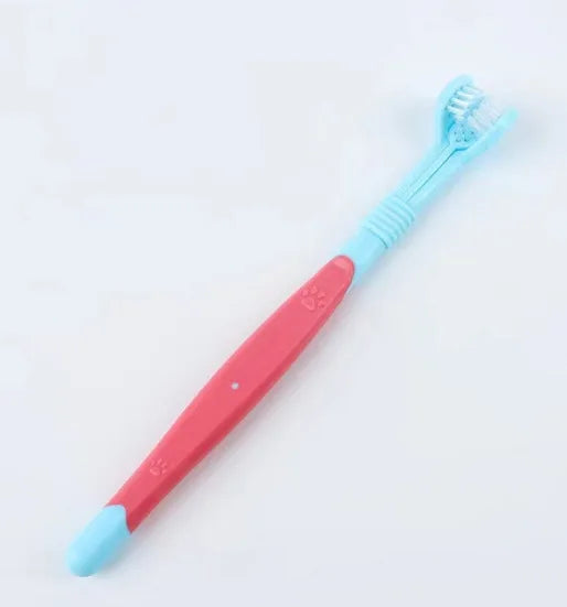 3-Sided Pet Toothbrush Dog Plastic Toothbrush Removing Bad Breath Tartar Cleaning Mouth Pet Dental Care Cat Cleaning Mouth