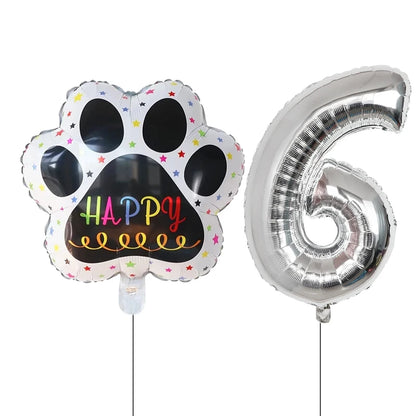 2 pieces/set Let us Pawty Big Dog PAWS Aluminum Balloons 30 inch figure 1 2 3 4 year old birthday party decoration Balloon Baby