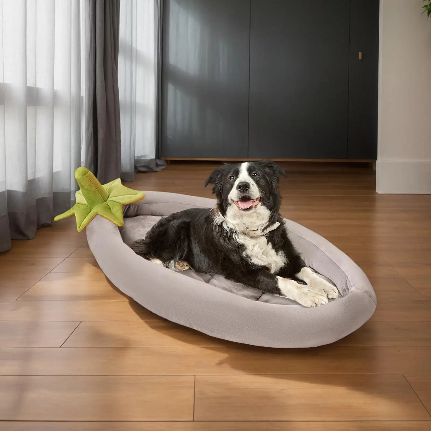 Dog Bed Eggplant Small Pet Bed Non-Slip Washable Warm Pet Nest For Garden Crate Travel Home Camping Outdoor Apartment Kennel