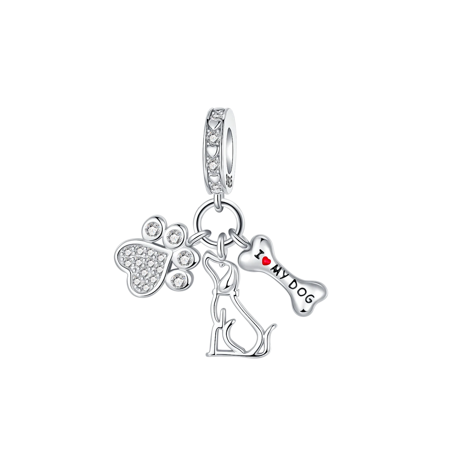 925 Sterling Silver Girl Holding Dog Charms Beads Fit Original 925 Bracelet Making Gift for Woman Jewelry Diy Fashion Pendant