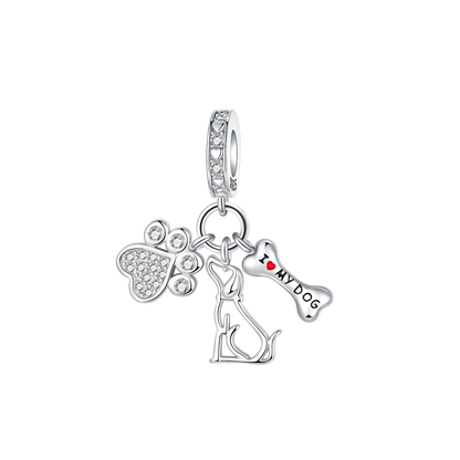 925 Sterling Silver Girl Holding Dog Charms Beads Fit Original 925 Bracelet Making Gift for Woman Jewelry Diy Fashion Pendant