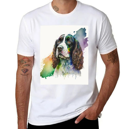 the SPRINGER SPANIEL - Watercolor English Springer Spaniel Digital Art T-Shirt