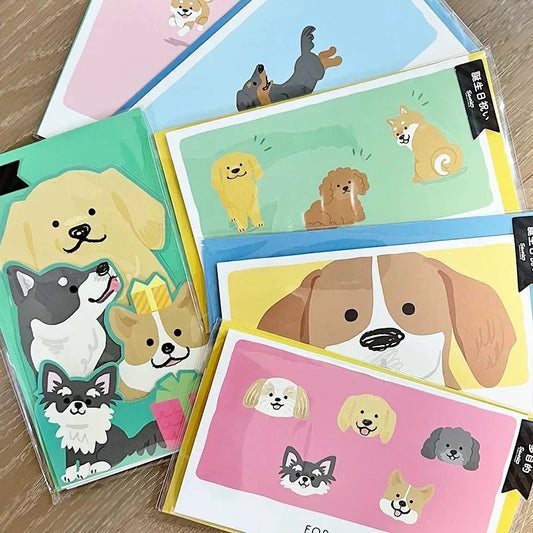 Dog Cat 3D Greeting Card Japan Creative Decoration Card Carton Cat Birthday Gift Girlfriend ins Cute Blessing Card