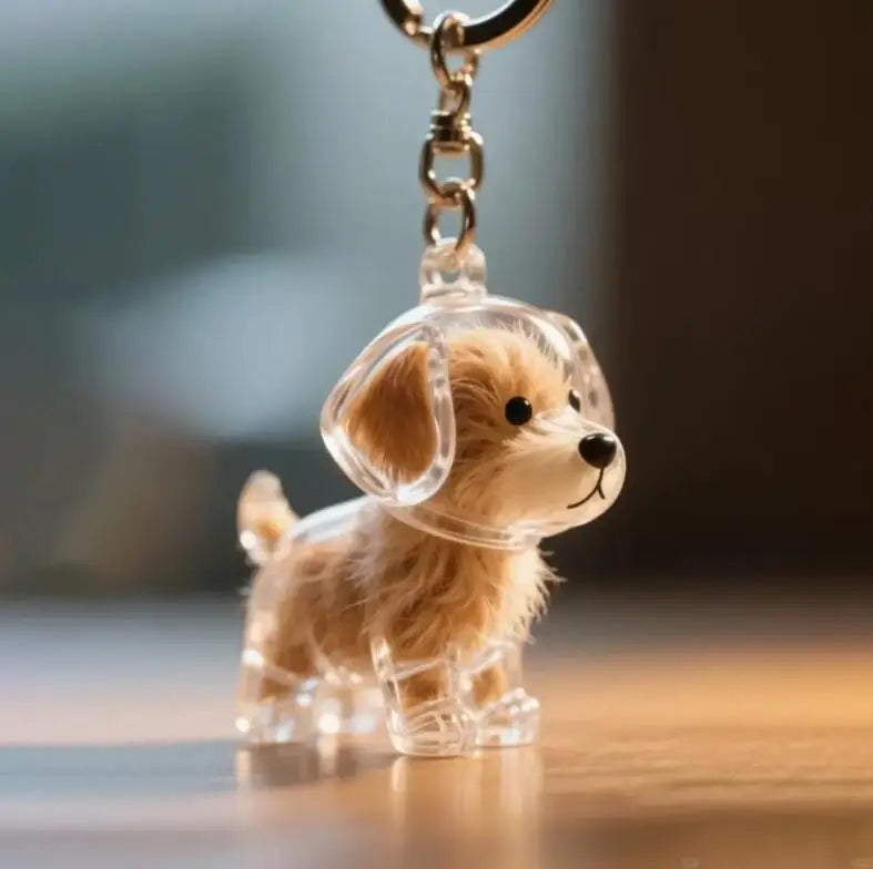 Dog Hair Storage Pendant Keychain Transparent Pet Fur Keepsake Capsule DIY Decoration Memorial Gifts for Pet Lovers Home Display