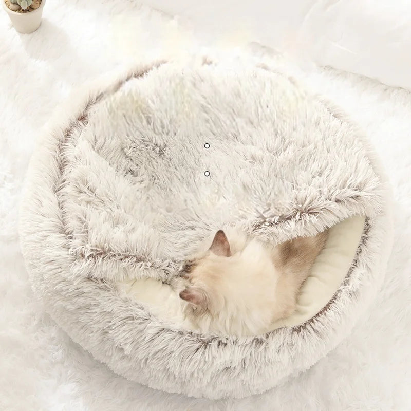 Cat Litter Crystal Plush Dog Kennel Plush Pet Kennel Shipping Deep Sleep Half Pack Warm Vacuum Round