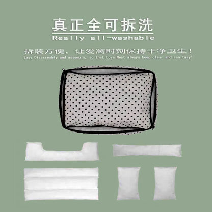 Removable Washable Pet Bed - Polka Dot All Season Mat for Small Medium Dogs Cats, Plush Cushion for Dachshund Puppy