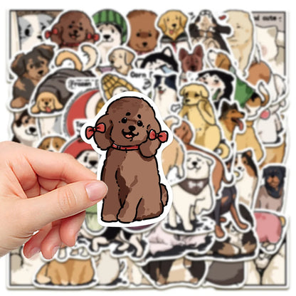 50PCS Cartoon Cute Dog Graffiti Stickers Waterproof Decals for Laptops Skateboards Guitars Luggage Phones Scrapbook