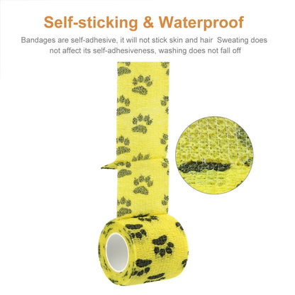12 Rolls Self Adherent Bandage Elastic Bandage Self Adhesive Bandage Vet Wrap for Dog Cat Horse Pet Animals Ankle Sprains