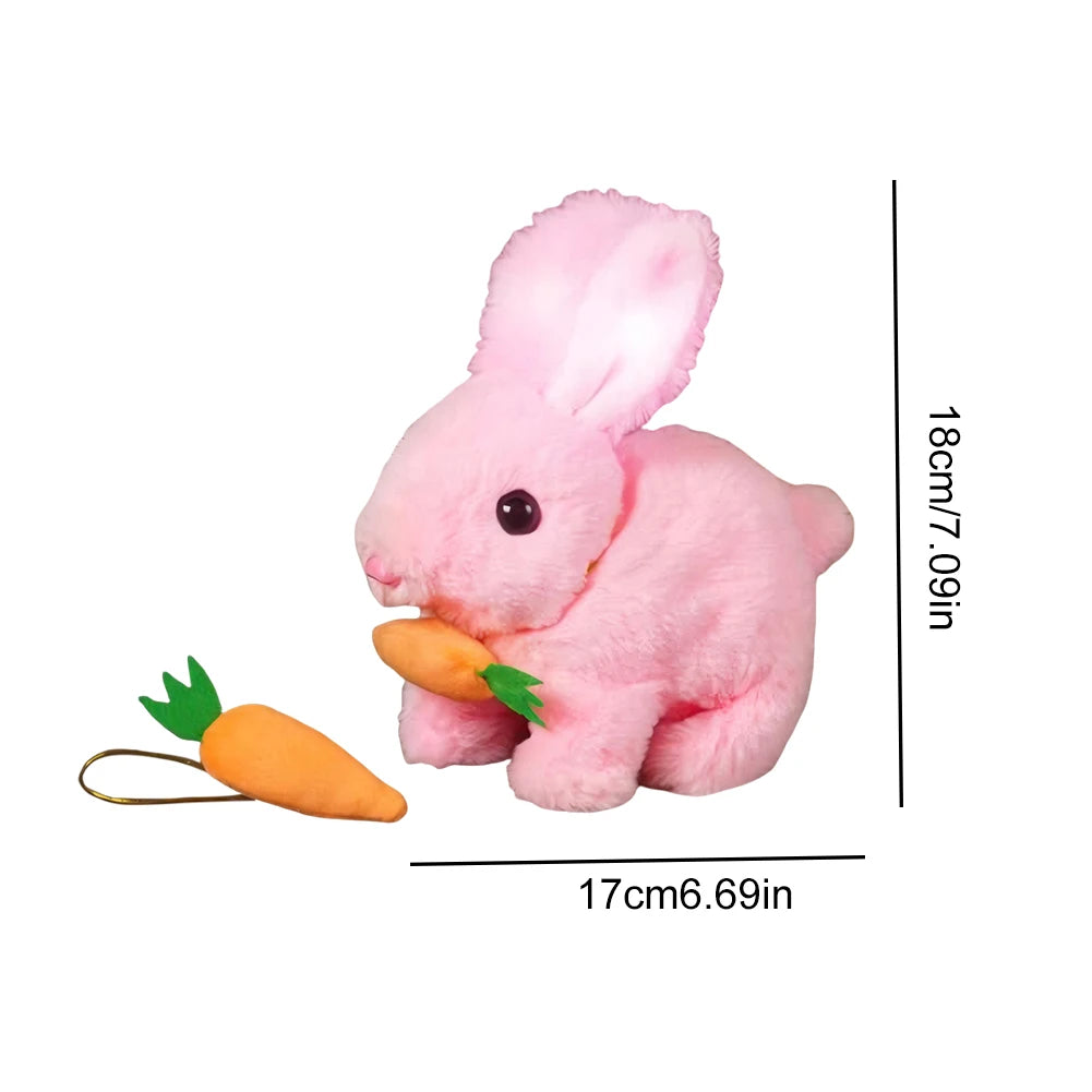 New Simulation Electric Rabbit Pet Toys Cute Electric Rabbit Interactive Toys Gift for Toddlers Birthday Plush Carrot Bunny Toys