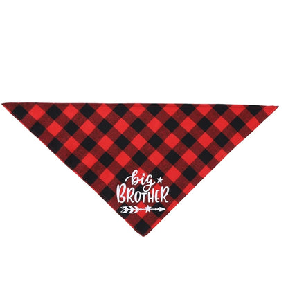 Big Brother Plaid Dog Bandana Pregnancy Announcement Dog Bandana Gender Reveal Photo Prop Pet Scarf Accessories Pet Scarves