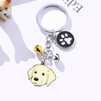 New Popular Cute Metal Dog Key Chain Car For Women Pendant Pet Dog Bell Keychains Jewelry Car Key Ring Party Gift K5222