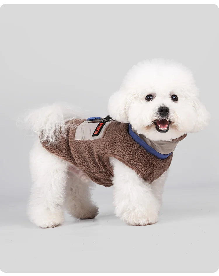 Warm Fleece Pet Clothes for Small Medium Dogs Vest with D ring Puppy Outfits French Bulldog Yorkies Poodle Costumes Pug Coats