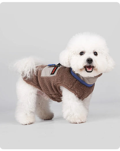 Warm Fleece Pet Clothes for Small Medium Dogs Vest with D ring Puppy Outfits French Bulldog Yorkies Poodle Costumes Pug Coats