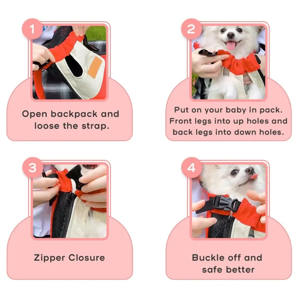Dog Outdoor Portable Backpack Pet Carrying Backpack Breathable Dog Cat Front Chest Backpacks Small Medium Puppy Supplies