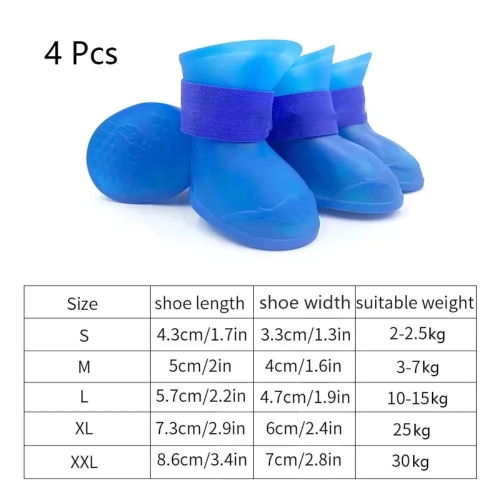 the BOLD DOGGY BOOTS - Durable Soft Silicone Pet Rain Shoes, Anti-Slip Waterproof Dog Rain Boots, Dog Ankle Boots
