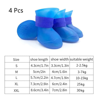 the BOLD DOGGY BOOTS - Durable Soft Silicone Pet Rain Shoes, Anti-Slip Waterproof Dog Rain Boots, Dog Ankle Boots