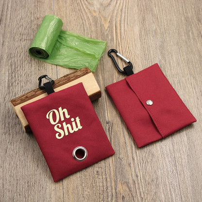 the FUNNY POOP BAG - Pet Supplies, Canvas Garbage Bags Poop Bag Dispenser, Portable Dog Poop Waste Bag Holder, Outdoor Puppy/Cat Pick Up Organizer