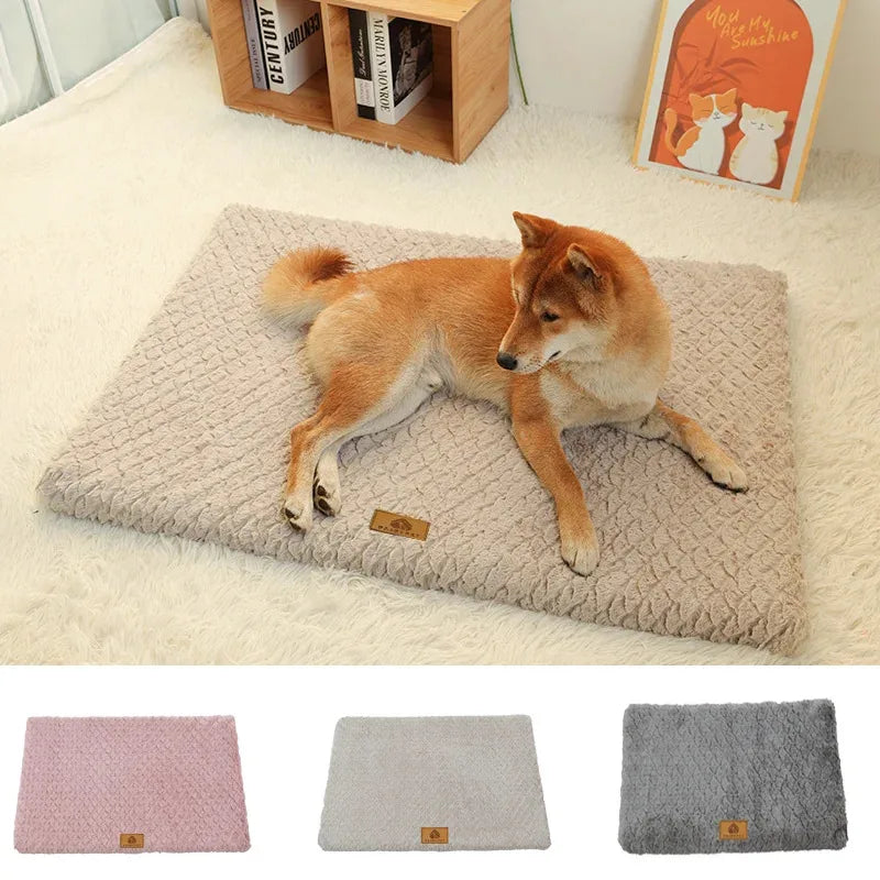 Waterproof Orthopedic Dog Bed, 3D Foam Pet Mattress with Removable Soft Faux Fur Cover, Anti-Slip Bottom for Crate Kennel & Sofa