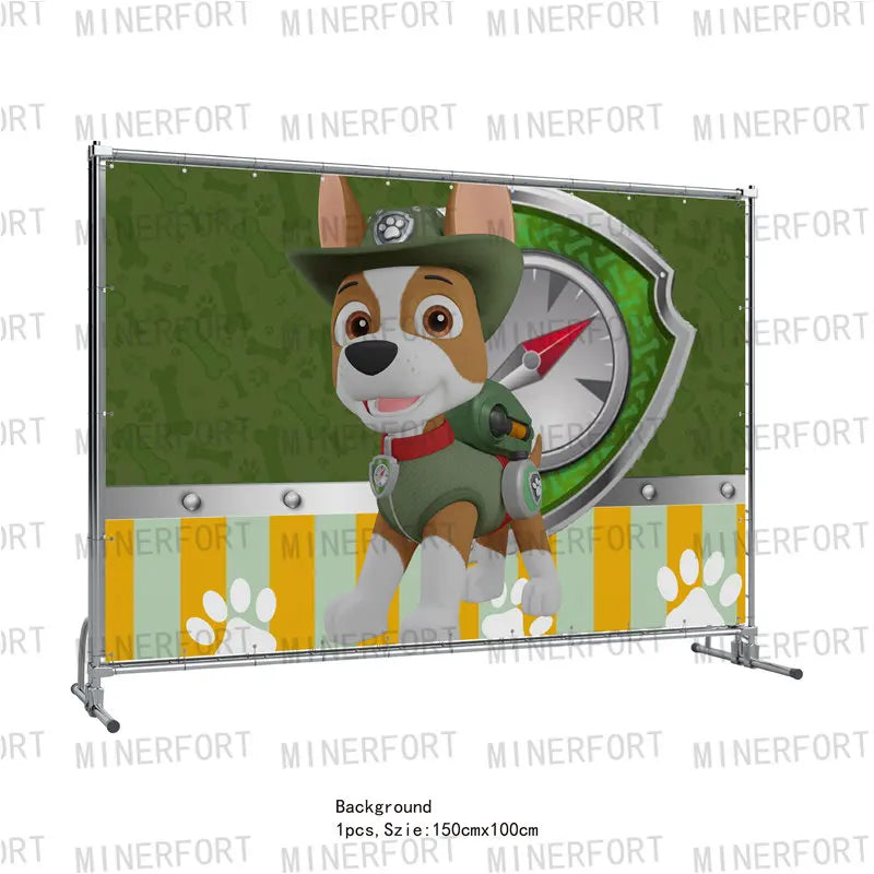 Paw Patrol Dark green dog disposable Birthday Party Decorations Tableware Balloons Birthday Decor Party Supplies Gifts for Boys