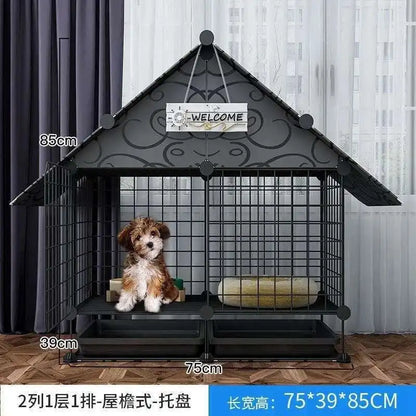 Simple Iron Living Room Dog Houses Indoor Balcony Pomeranian Teddy Dog Kennel Pet Fences Creative Home Puppy Courtyard Pet Cage