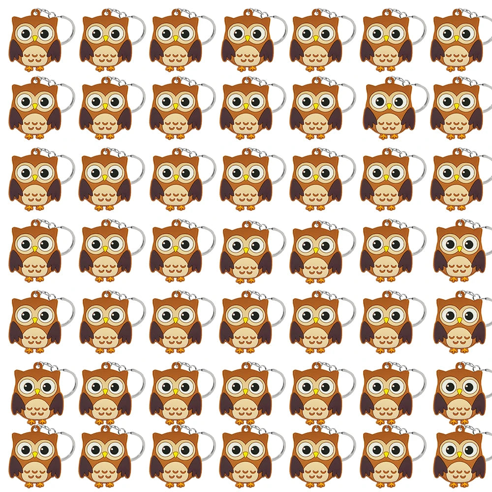 50PCS Cute Animal Keychain knife Ducks Dogs Cats Keyring for Women Men Kids Handbag Cool Car Key Accessories Friends Key Gifts