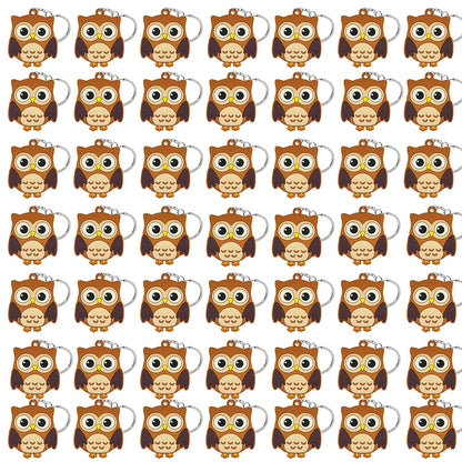 50PCS Cute Animal Keychain knife Ducks Dogs Cats Keyring for Women Men Kids Handbag Cool Car Key Accessories Friends Key Gifts