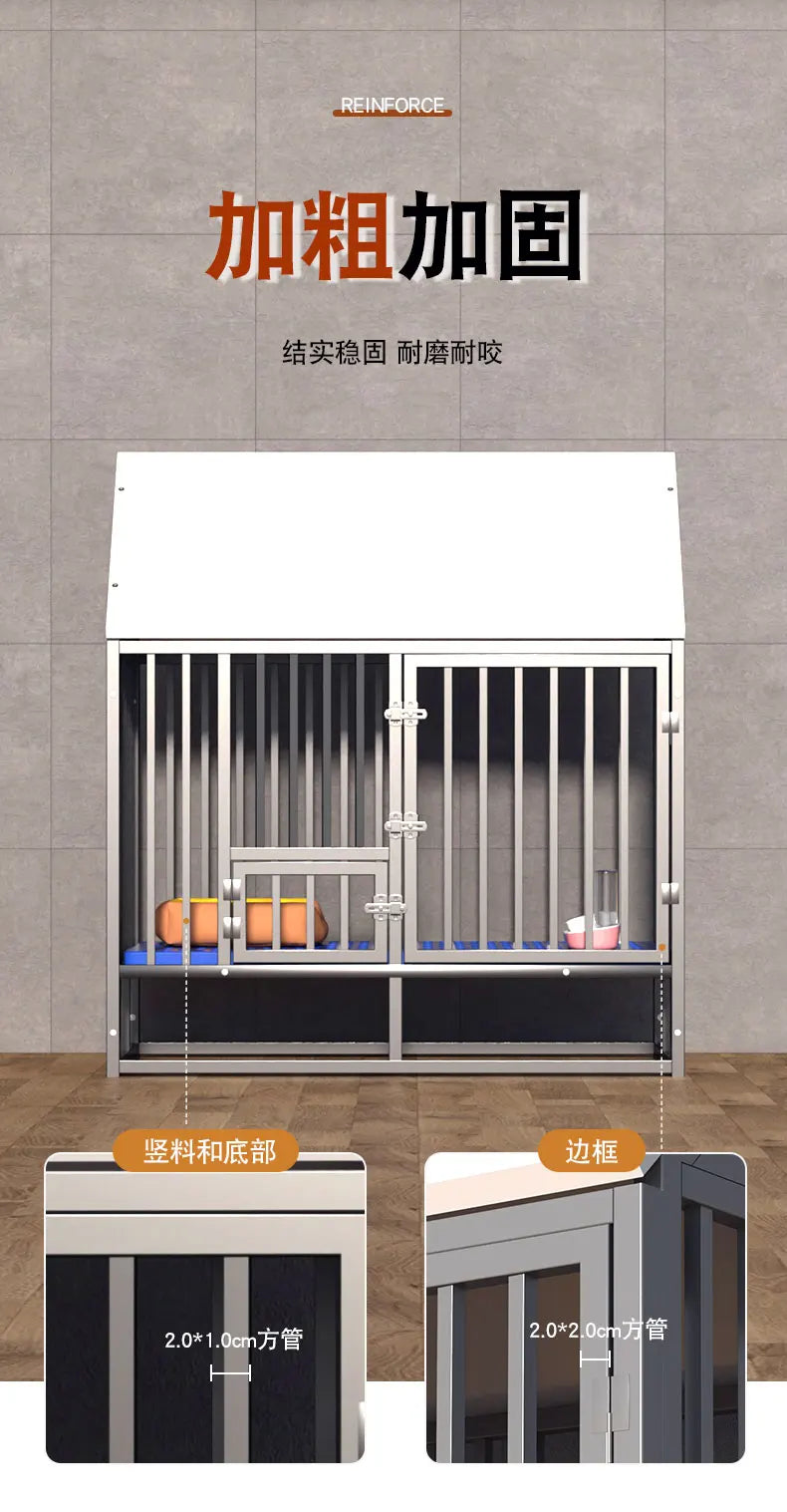 Bold and reinforced dog cage Medium-sized large dog outdoor rainproof rural outdoor special dog house Golden hair edge pasture