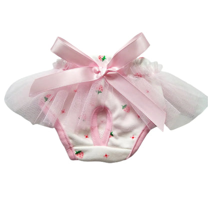 Dog Menstrual Pants Comfortable Anti-harassment Pet Sanitary Pants Breathable Cotton Puppy Bowknot Diaper Clothing Pet Supplies