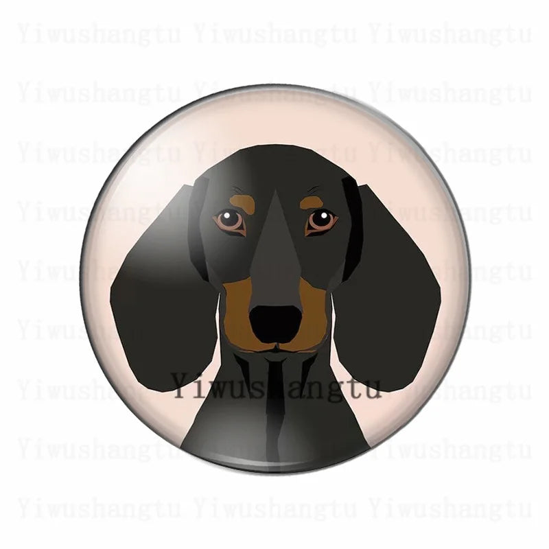 Lovely dog's head painting animal 12mm/20mm/25mm/30mm Round photo glass cabochon demo flat back Making findings
