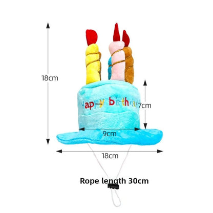 the BIRTHDAY CAKE DOG HAT - New Birthday Theme Dog Hat, Cute Blue/Pink Birthday Cake Hat, Cake Shape Pet Headwear Cap, Pet Gift
