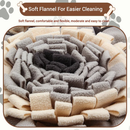 the SNIFFLE MAT - Interactive Dog Snuffle Mat for Small/Medium Dogs, Soft Durable Fleece with Squeaky Toy, Slow Feeding Anti-Anxiety, Machine Wash