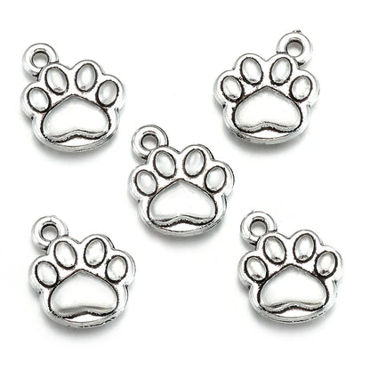 20pcs 6 Colors Dog footprints Charms For Bracelets Necklace Pendant DIY Handmade Jewelry Making accessories 10*12mm D9347