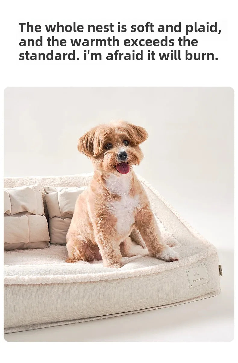 Winter Warm Dog Kennel High Elasticity Sponge Dog Beds Removable Washable Cat/Dog Sofa for Medium-sized Dogs Pet Supplies