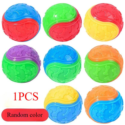 1Pcs Squeaky Balls Toys Dogs Interactive Toys TPR Dog Chew Toy for Dog Pet Teeth Cleaning Bite Resistance  Pet Supplies