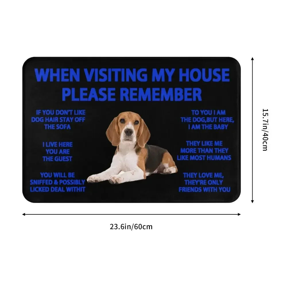 Beagle Dog Doormat Non-Slip Kitchen Bath Mat Living Room Door Floor Entrance Carpet Rug