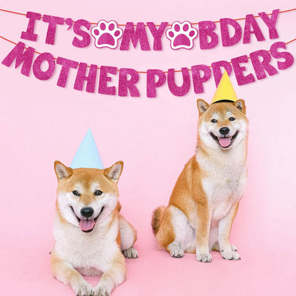 Dog Birthday Party Kit - Bandana, Hat, Bow Tie & Bday Banner for Small Dogs, Puppy Decor with It’s My Bday Signs Boy/Girl