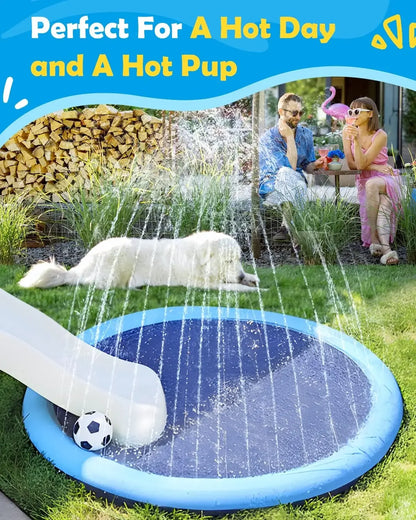 Dog Cool Toys Splash Pad for Dogs Anti-Slip Pool for Large Dogs Thickened Durable Outdoor Water Play Mat Summer Sprinkler Toy