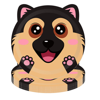 Dog Birthday Party Supplies Tableware Set Dog Plates Napkins Tablecloth Banner Balloon Kids Decor Puppy Theme Party Supplies