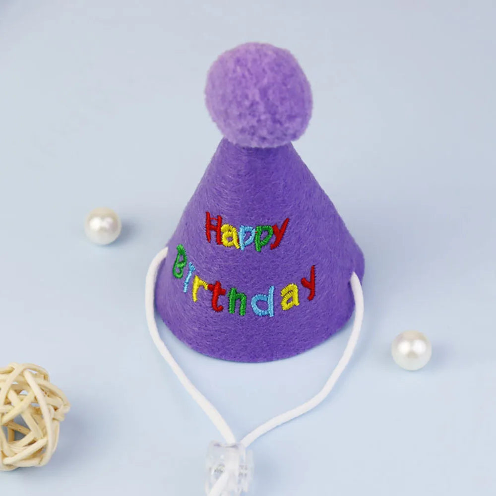 Pet Birthday Hat Adjustable Dog Cat Hat Birthday Party Photo Props Pet Supplies