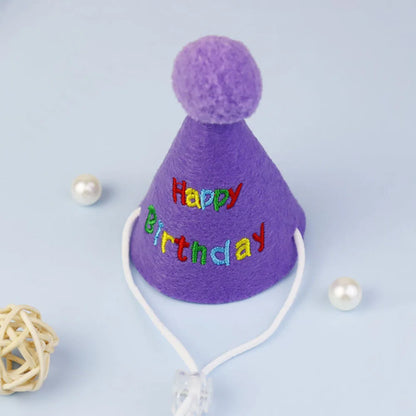 Pet Birthday Hat Adjustable Dog Cat Hat Birthday Party Photo Props Pet Supplies