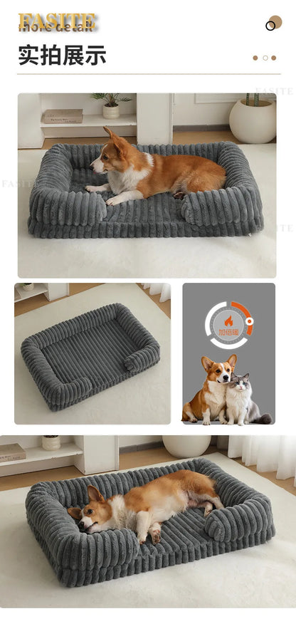2025 Cross-border new product pet litter winter warm large dog kennel pet mat cat litter dog bed dog mat