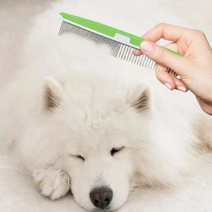 Portable Stainless Steel Pet Open Knot Comb Single Row Pet Supplies Dog Cat Pin Comb Grooming Shedding Tools Pet