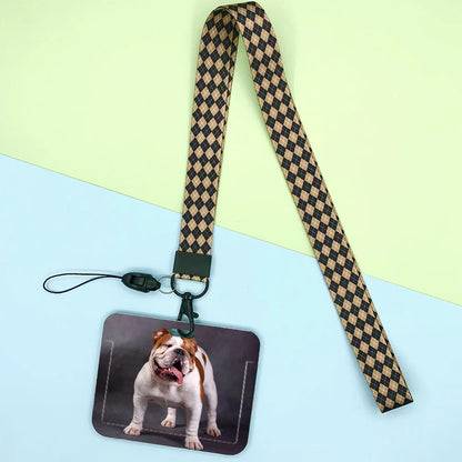 Cat and dog pattern Bank Credit ID Card Student Bus Card Holders Storage Protective Shell Pendant