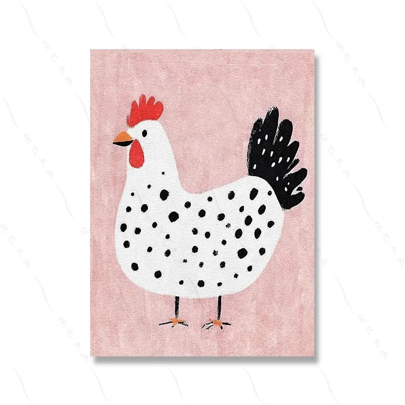 Funny Animals Lion Cheetah Dog Bear Skateboard Posters Prints Wall Art Canvas Nursery Pictures for Kids Girls Boys Room Decor