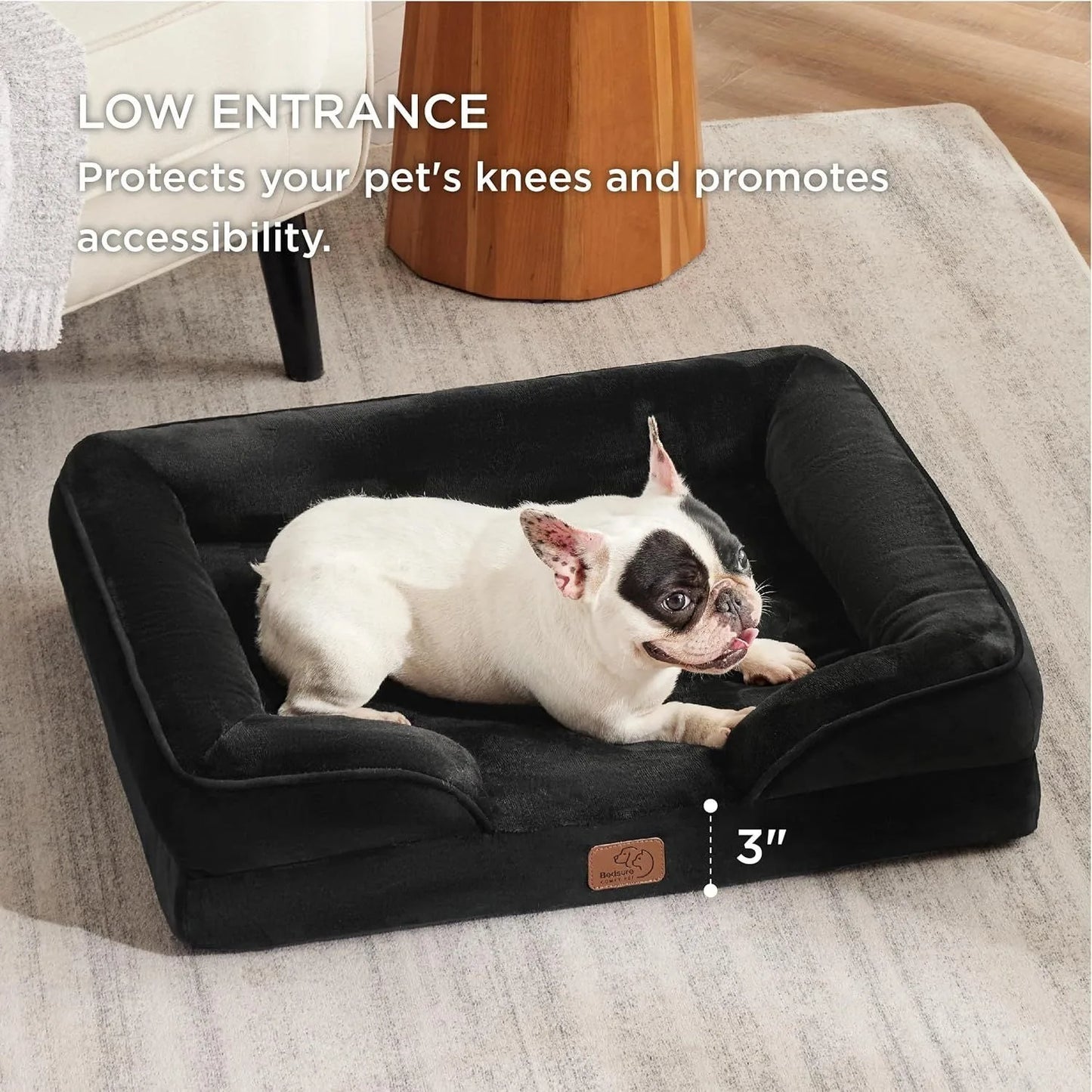 Jumbo Large Orthopedic Dog Bed Memory Foam Pet Sofa Couch Waterproof Elevated Cushion Warm Puppy Bolster Couch Removable Cover