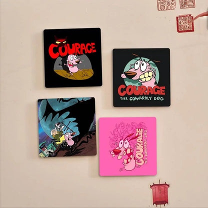 Courage The C-CowardlyS D-DogS Personalized Photo Fridge Magnets Round Magnetic Refrigerator Decoration Memorial Gifts Wedding