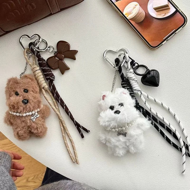 2025 New Plush Dog Keychain Cute Key Chain Plush Pendant,Soft Stuffed Plush Keychain Backpack Gift Purse Car Key Ring